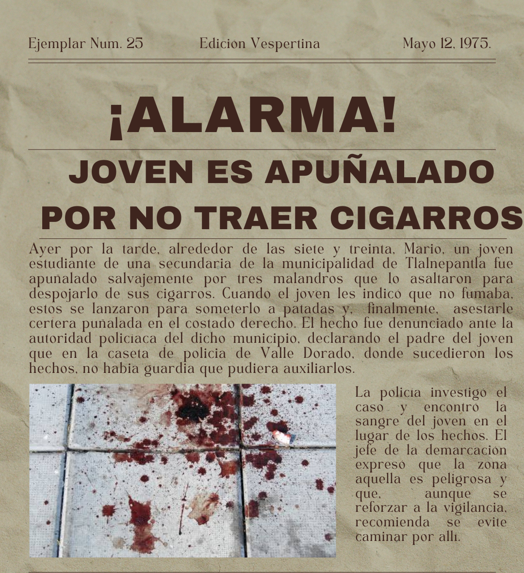 Joven es Apuñalado Por no Traer Cigarros